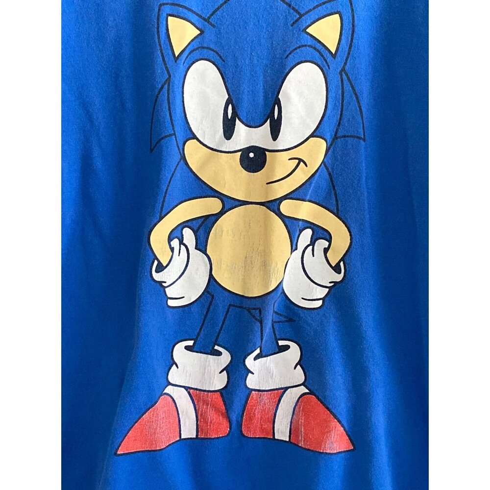 VTG Sega Sonic Hedgehog Blue Tee T-shirts XL Graphic Screen Print Retro Cartoon